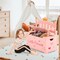 Costway Kids Princess Wooden Bench Seat Toy Box Storage Organizer Children Playroom Pink